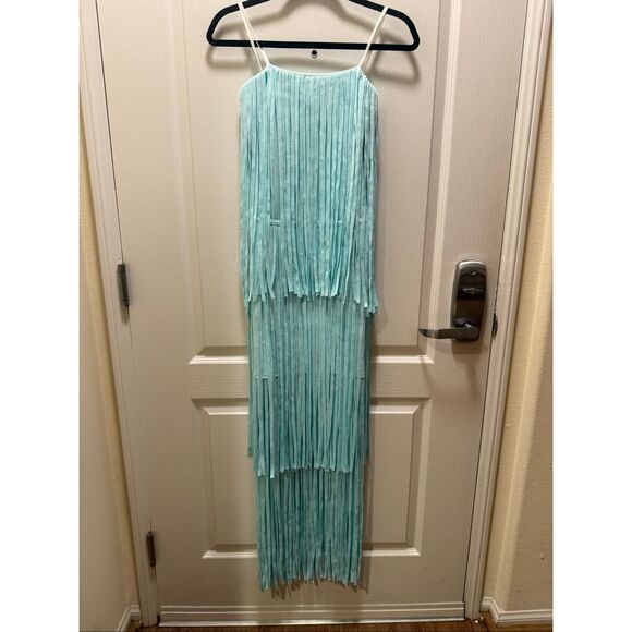 ELLIATT Alya Tiered Maxi Dress in Blue Cocktail Party Cocktail Dress size S NWT - Picture 5 of 7